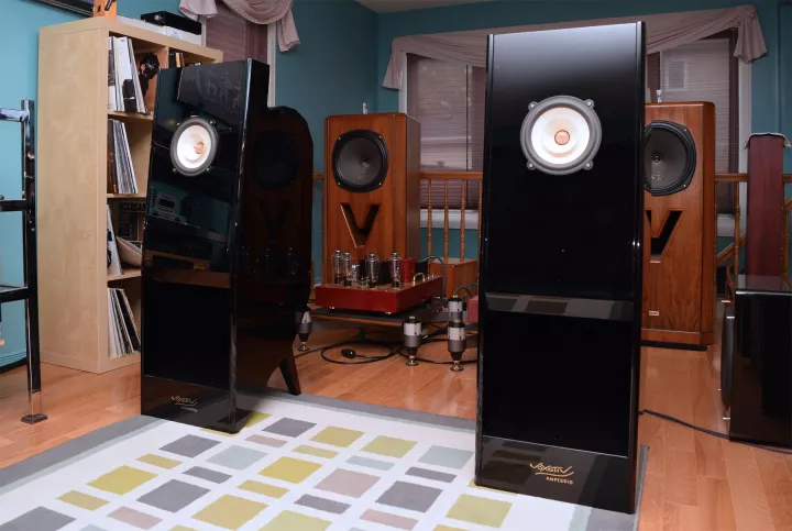Voxativ Ampeggio signature loudspeakers in the Wyetch Labs listening room